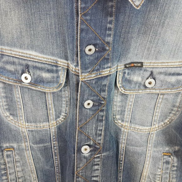 ENERGIE JEANS FADE DENIM JACKET SIZE L LARGE Italy Jean - Picture 7 of 10